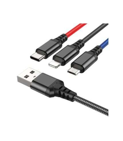 Hoco X76 Super, 3-in-1 fast charging data cable Price In Bangladesh:fast charging data cable