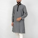 B&W Stripe Men Panjabi: Punjabi Collection