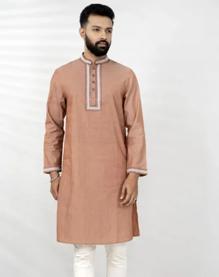 Quicksand Brown Men Panjabi Punjabi Mens Dress