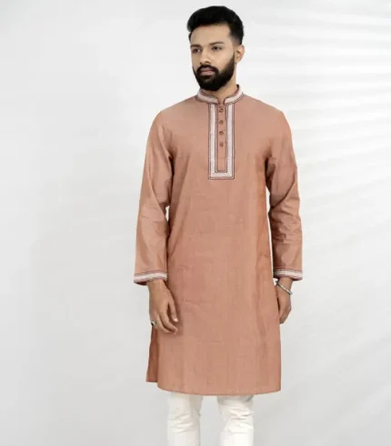 Quicksand Brown Men Panjabi Punjabi Mens Dress