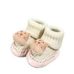 Carton Motif Ankle High Socks Shoes For Babies Anti Skid - Melon