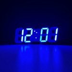 3D LED Digital Clock Glowing Decoration Wall Or Table Clock – Blue LED
