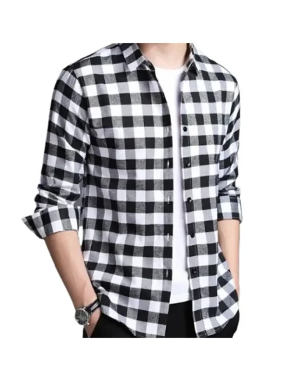 Black And White Check Shirt Design For Men