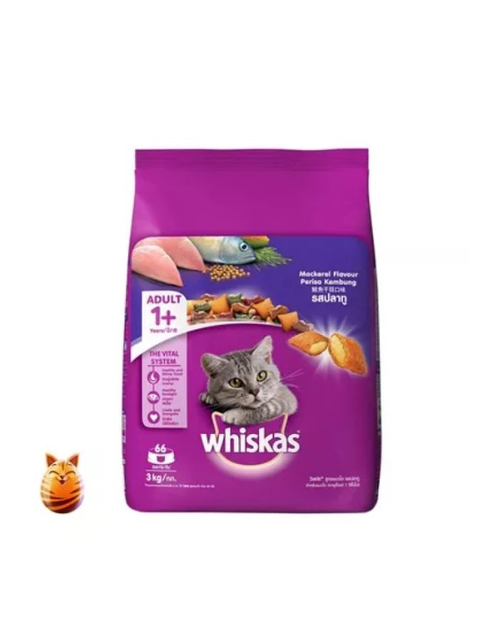 Whiskas Adult Cat Food Mackerel - Premium Cat Food