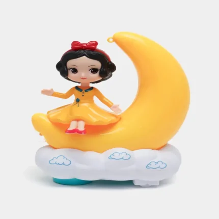 Shwapnochura Princess Moon Carriage Car With Light Sound Elsa Anna Snow White Cinderella Sophia Dolls Toys for Children Girls Gifts