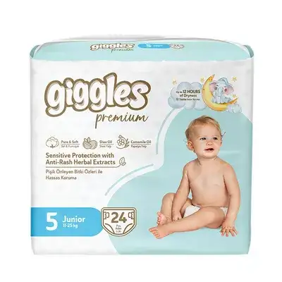 Giggles Premium Baby Diaper Belt Twin Pack 5 Junior (11-25 kg)